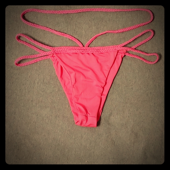 NWOT * Hot Pink Brazilian Strappy Bikini * XL👙😍 - Picture 4 of 7